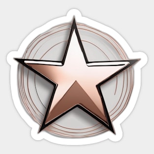 Metallic Rose Gold Star Emblem Design No. 509 Sticker